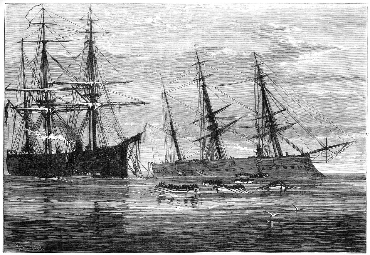 Vraget af HMS Vanguard, 1800-tallet af Unbekannt