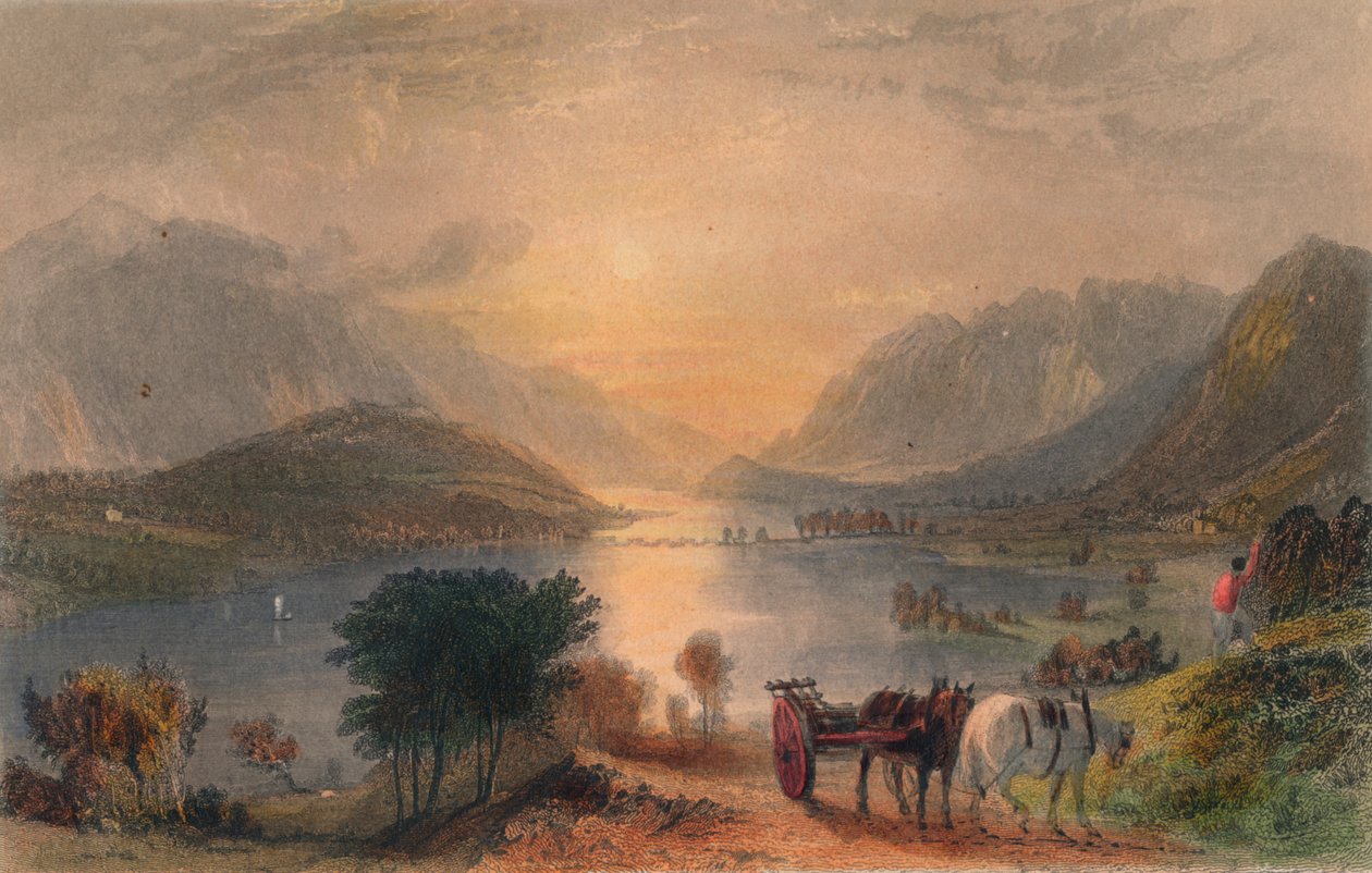 Thirlmere til Helvellyn nc. Fra Raven Crag, c1830