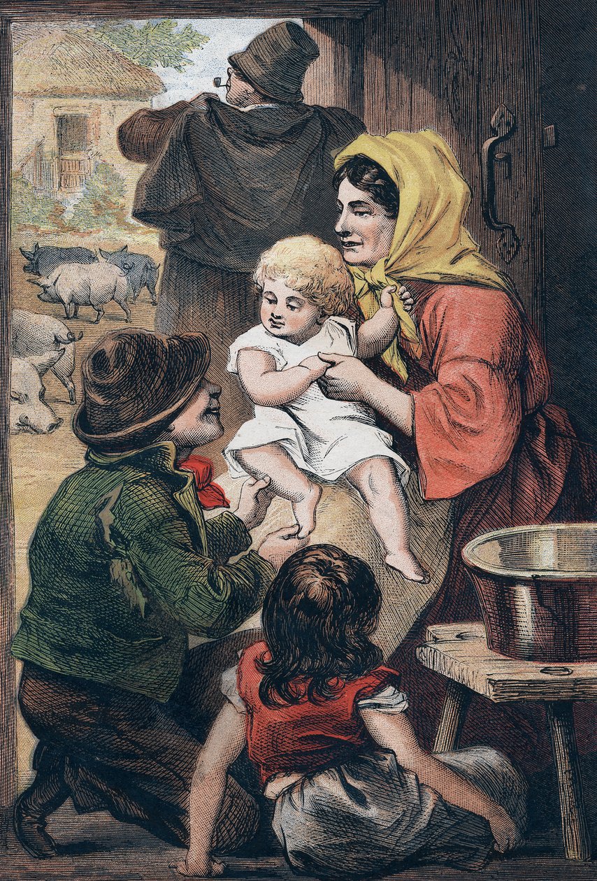 Denne lille gris..., rim til spædbørn, c1860 af Unbekannt