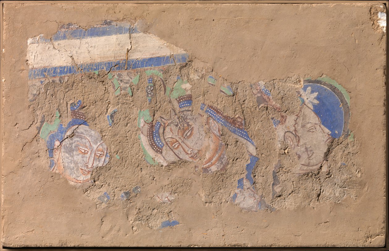 Tre Bodhisattvaer, ca. 6.-7. århundrede. af Unbekannt