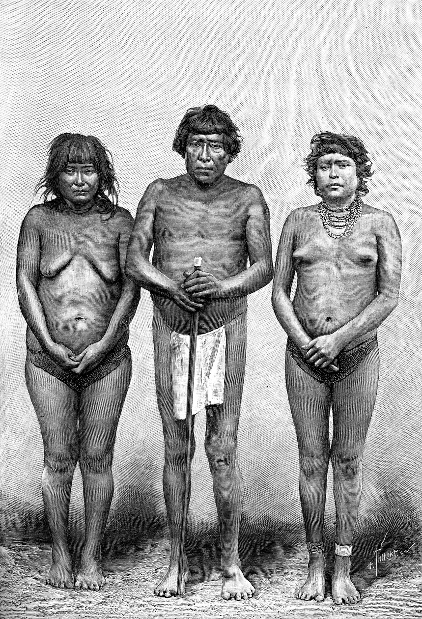 Tre Guarauni-indianere, Venezuela, 1895 af Unbekannt