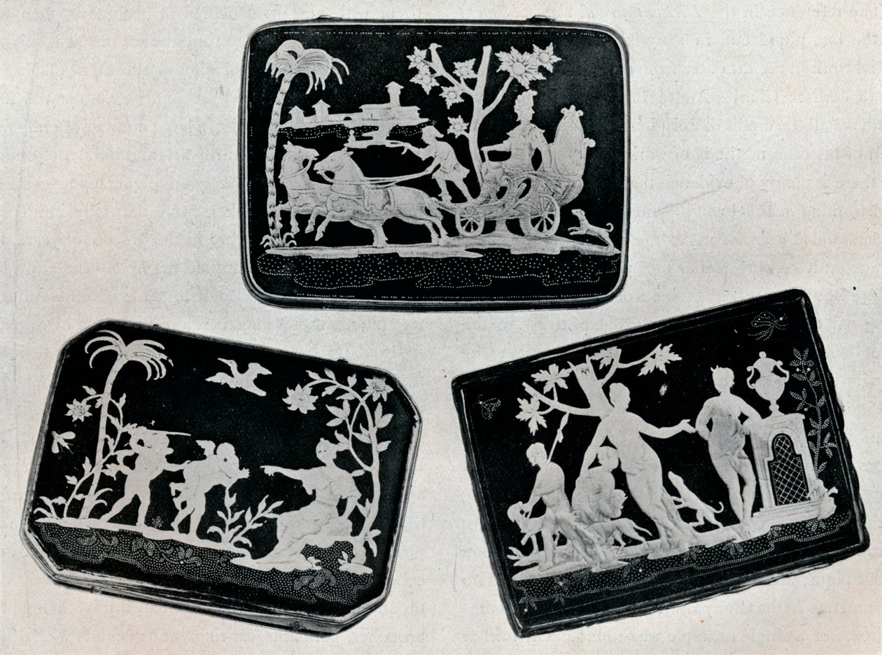 Tre piqué-snusæsker, 1920. af Unbekannt