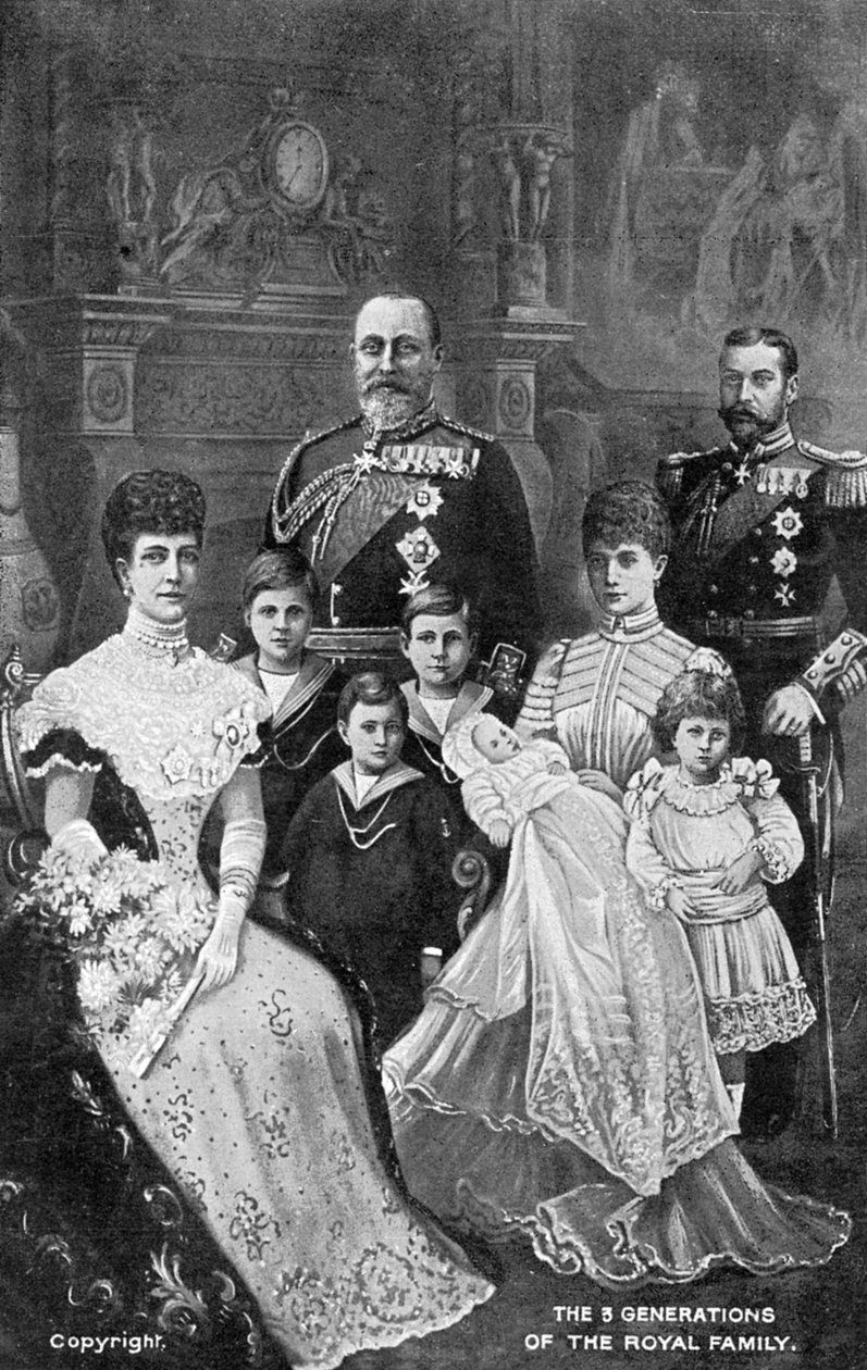 Tre generationer af den britiske kongefamilie, c1903 af Unbekannt