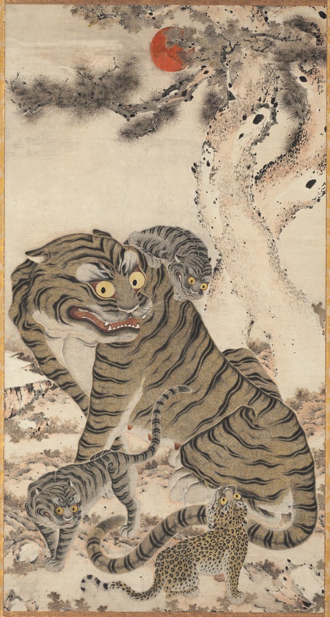 Tigerfamilie, 1800-tallet. af Unbekannt