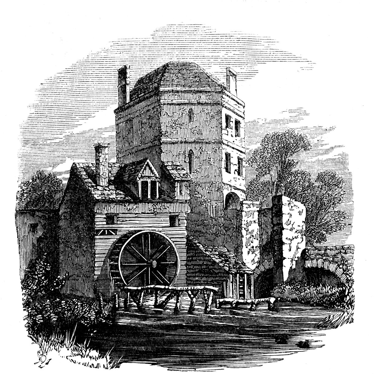 Tower of Franciscan Friary, Oxford, c1860 af Unbekannt