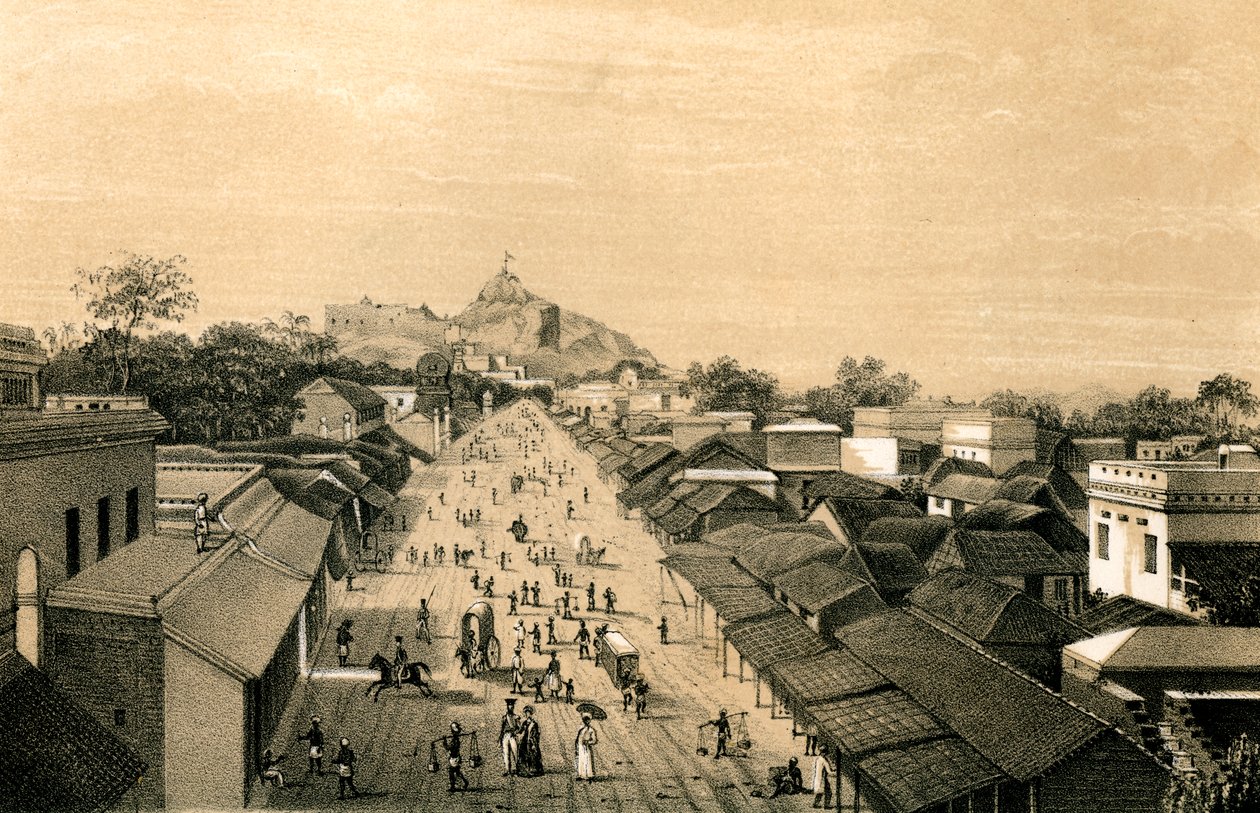 By og fort Trichinopoly, Indien, 1847 af Unbekannt