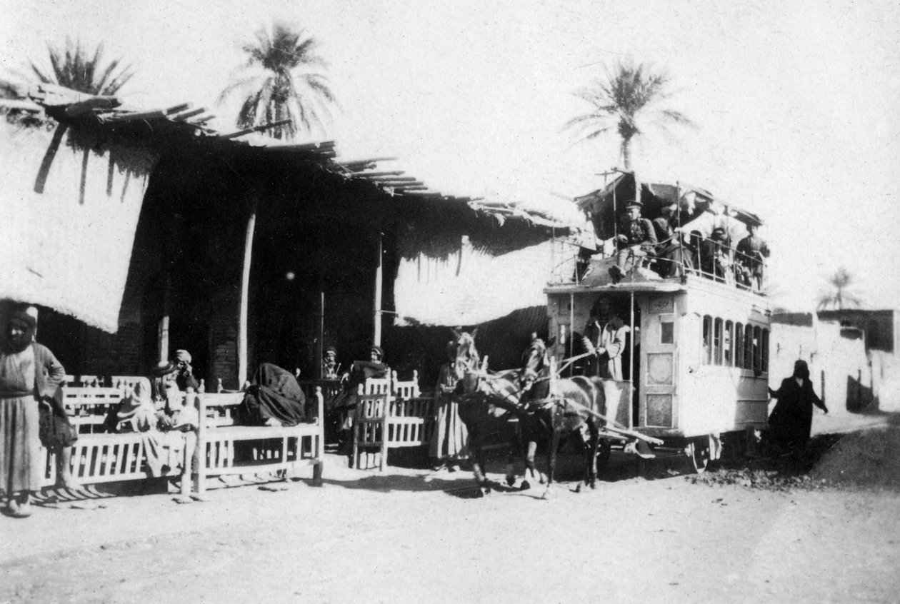 Sporvogn, Kazimain road, Bagdad, Irak, 1917-1919 af Unbekannt