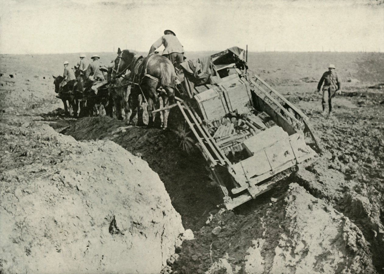 Transportvanskeligheder ved fronten, 1919. af Unbekannt