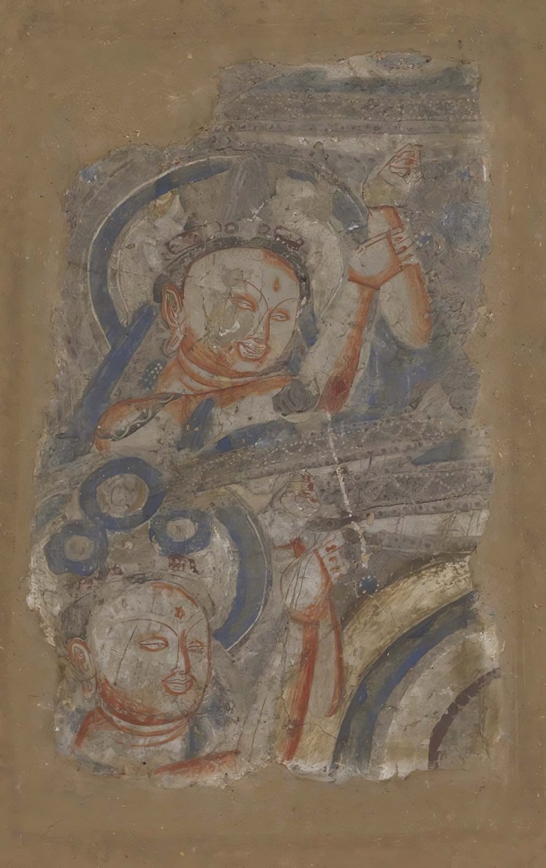 To Bodhisattvaer, ca. 6.-7. århundrede. af Unbekannt
