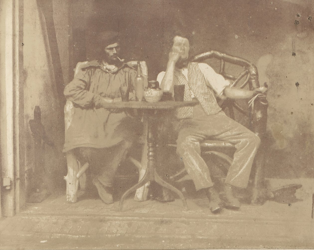 To mænd siddende ved et bord, 1850