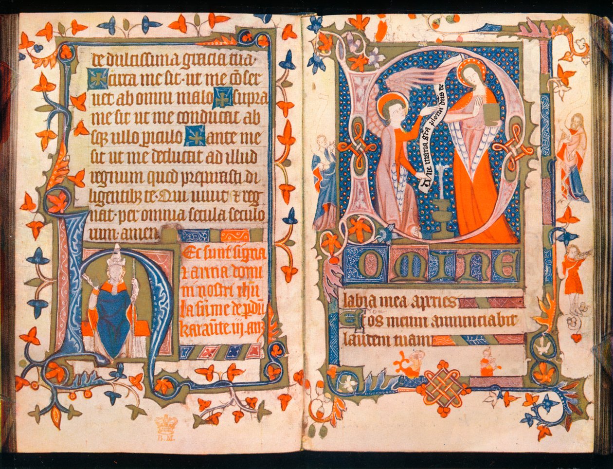 To sider fra A Book of Hours, c1350 af Unbekannt