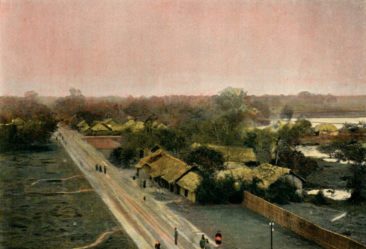 Un Village Tonkinois, Landsby i Tonkin, 1900. af Unbekannt
