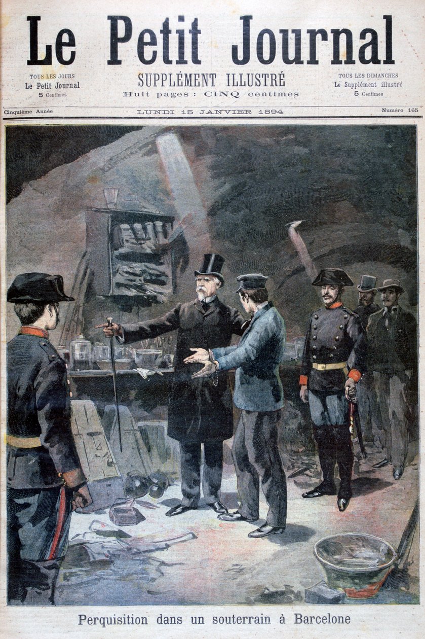 Underjordisk søgen efter anarkister, Barcelona, 1894 af Unbekannt