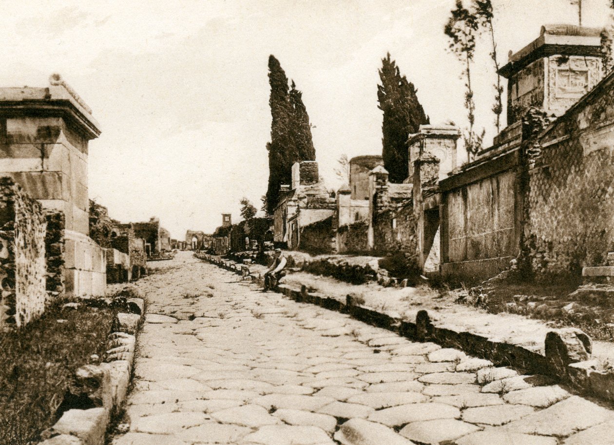 Via delle Tombe, Pompeji, Italien, omkring 1900-tallet af Unbekannt