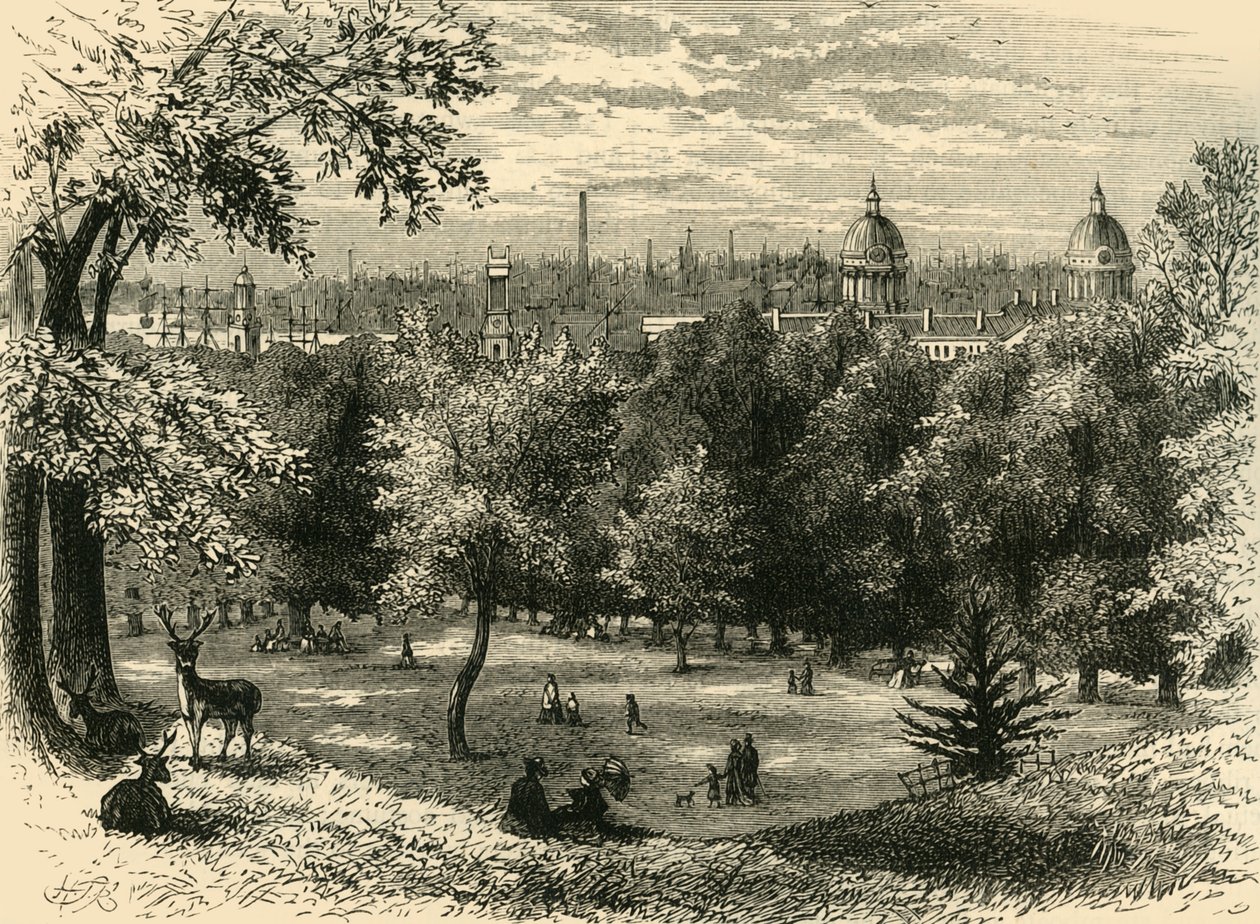 Udsigt i Greenwich Park, c1878. af Unbekannt