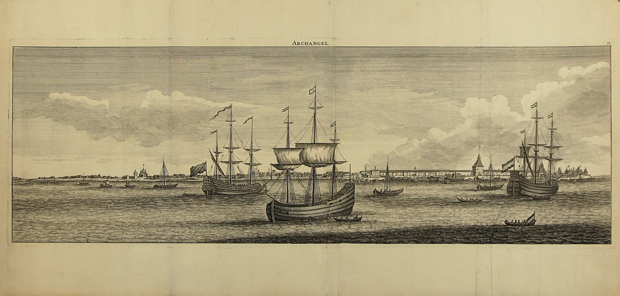 Udsigt over Archangelsk, ca 1770 af Unbekannt