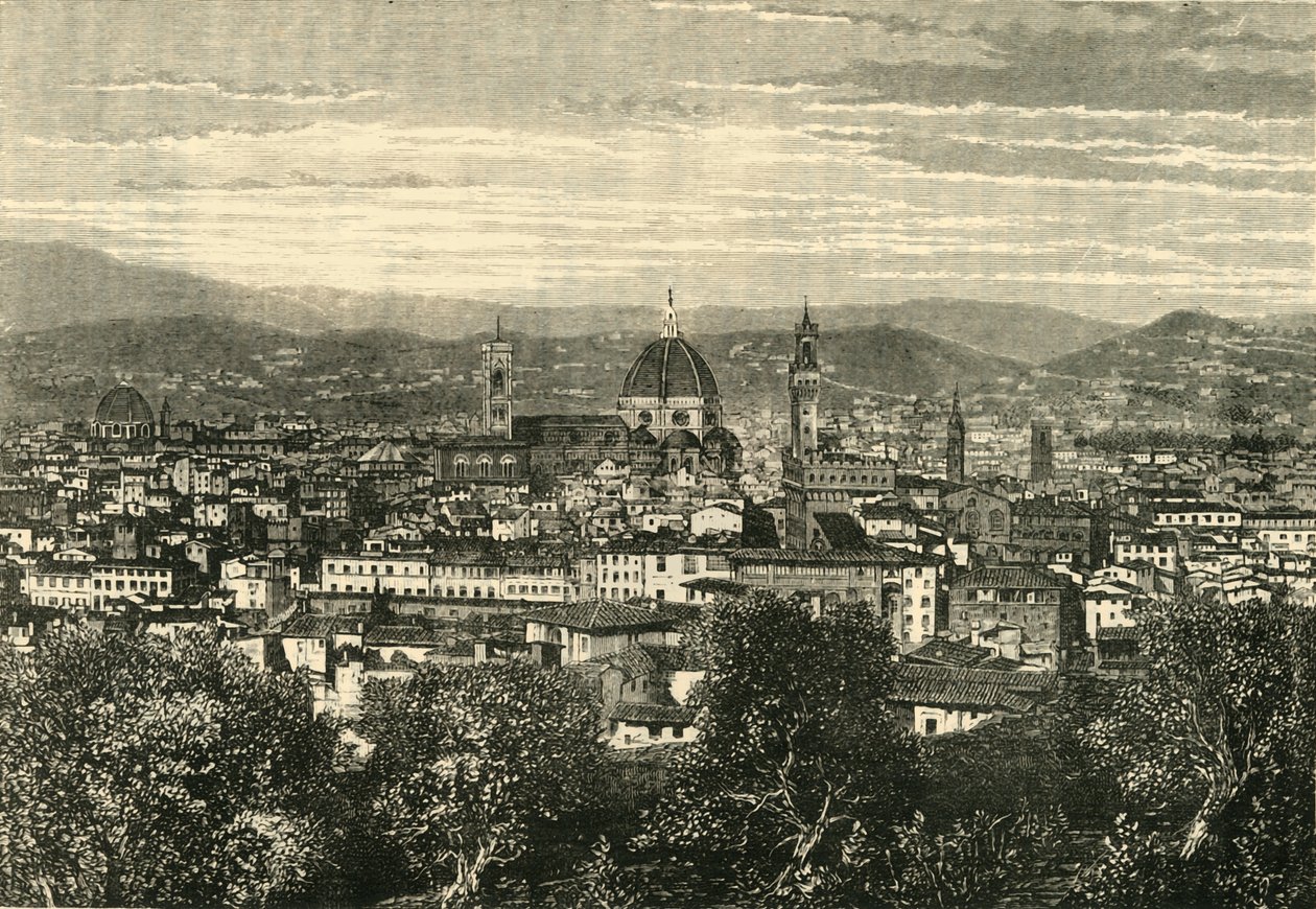 Udsigt over Firenze fra Belvedere, 1890. af Unbekannt