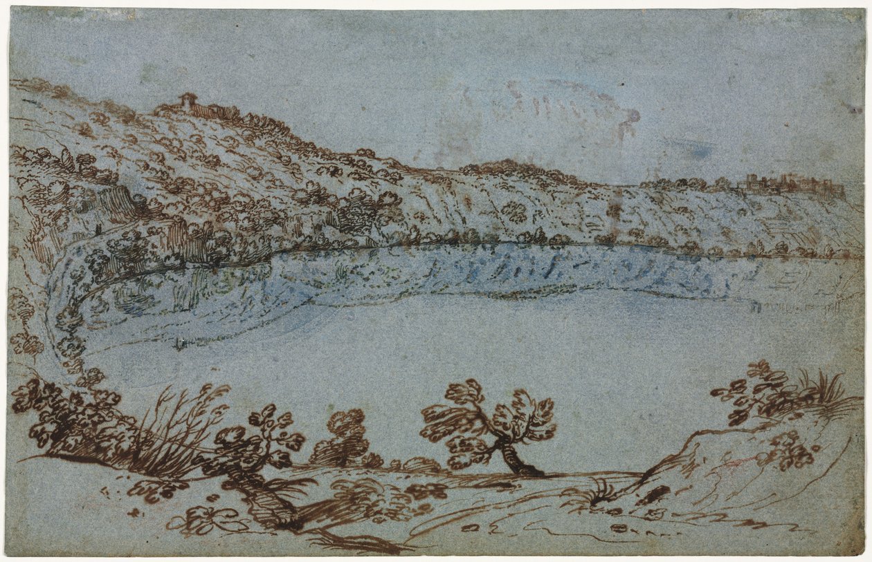 Udsigt over Nemi-søen, ca. 1650. af Unbekannt