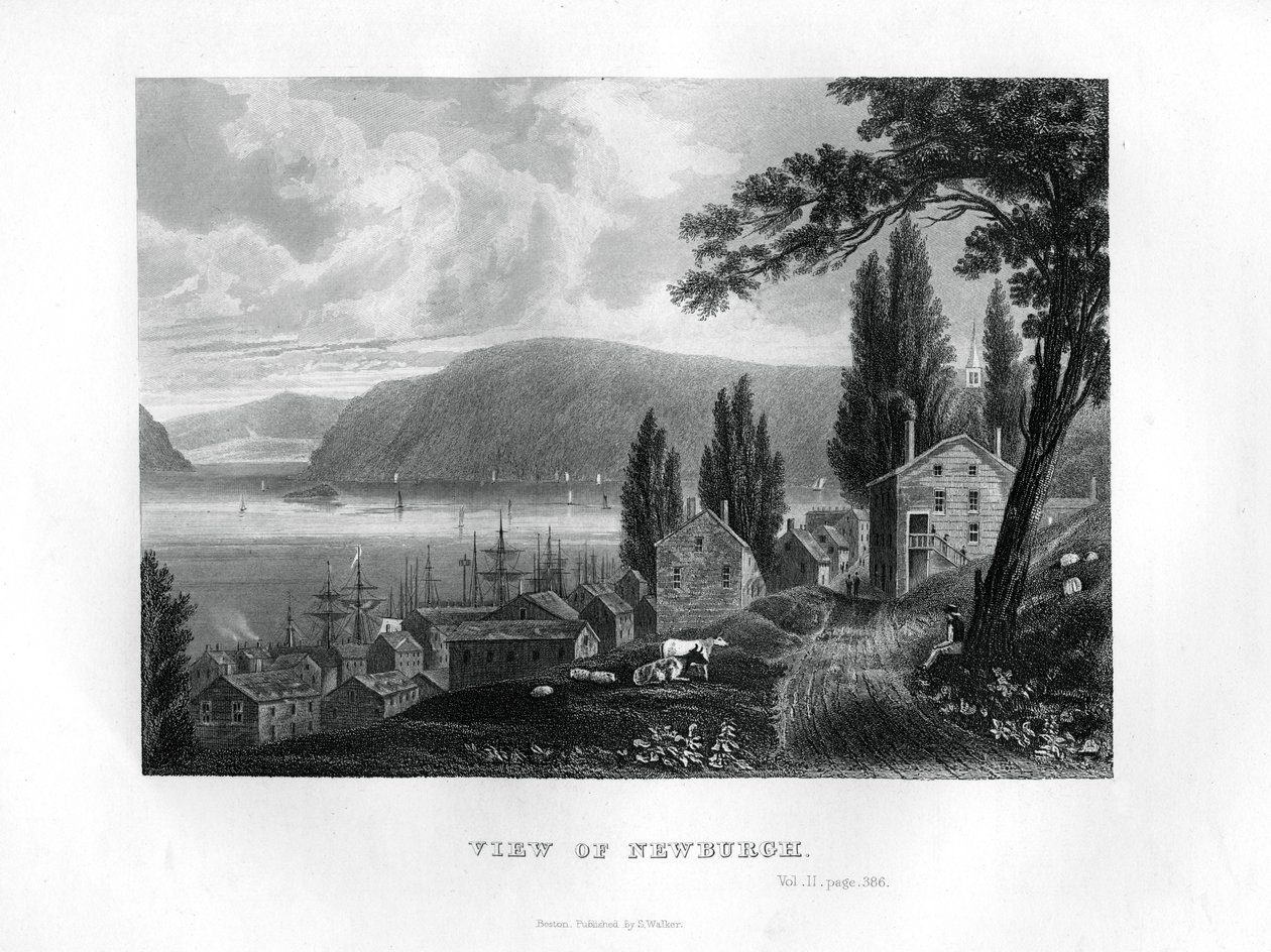 Udsigt over Newburgh, New York State, 1855 af Unbekannt