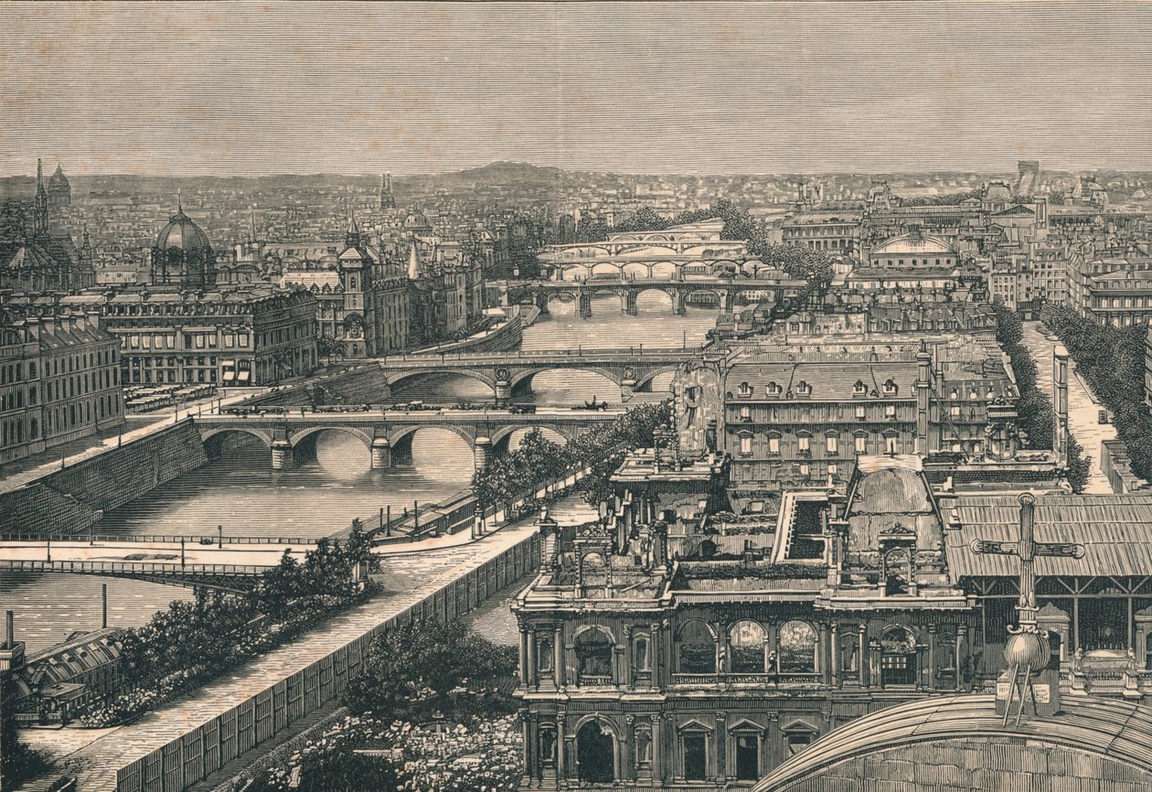 Udsigt over Paris, viser de syv broer, 1882 af Unbekannt