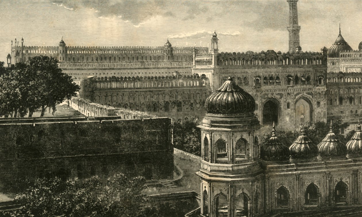 Udsigt over den store Imambara, Lucknow, 1890. af Unbekannt