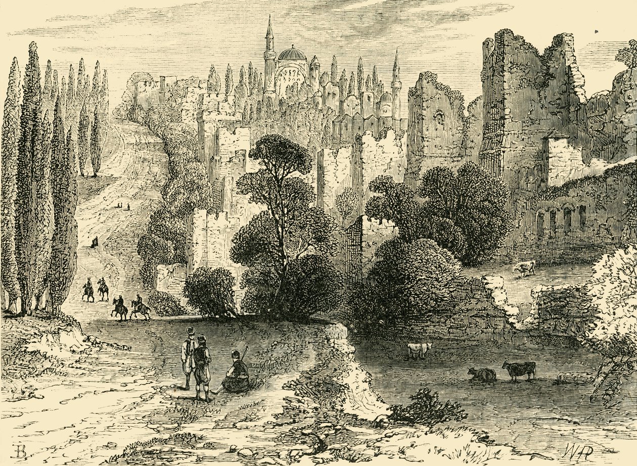 Konstantinopels mure i det sekstende århundrede, 1890. af Unbekannt
