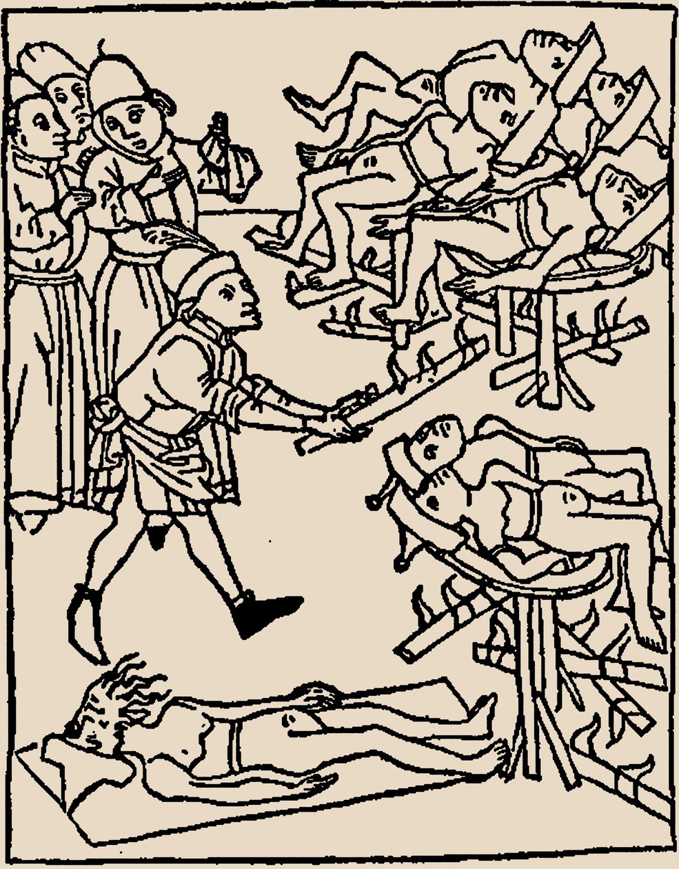 Brøndforgiftning: Tortur af jøderne, 1475. af Unbekannt