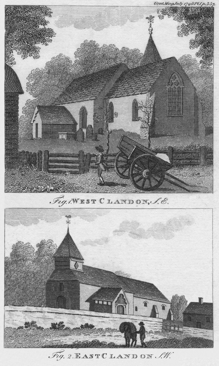West Clandon og East Clandon, 1798. af Unbekannt