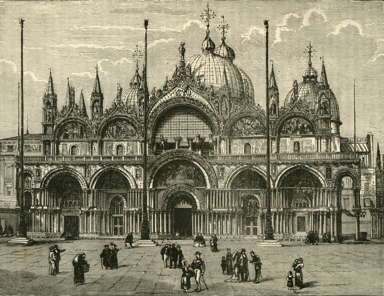 Vestfronten af St. Marks, Venedig, 1890. af Unbekannt