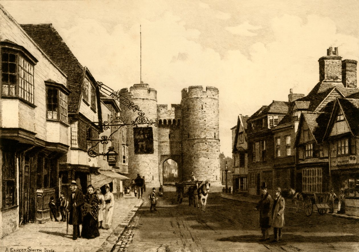 Westgate, Canterbury, 1898. af Unbekannt