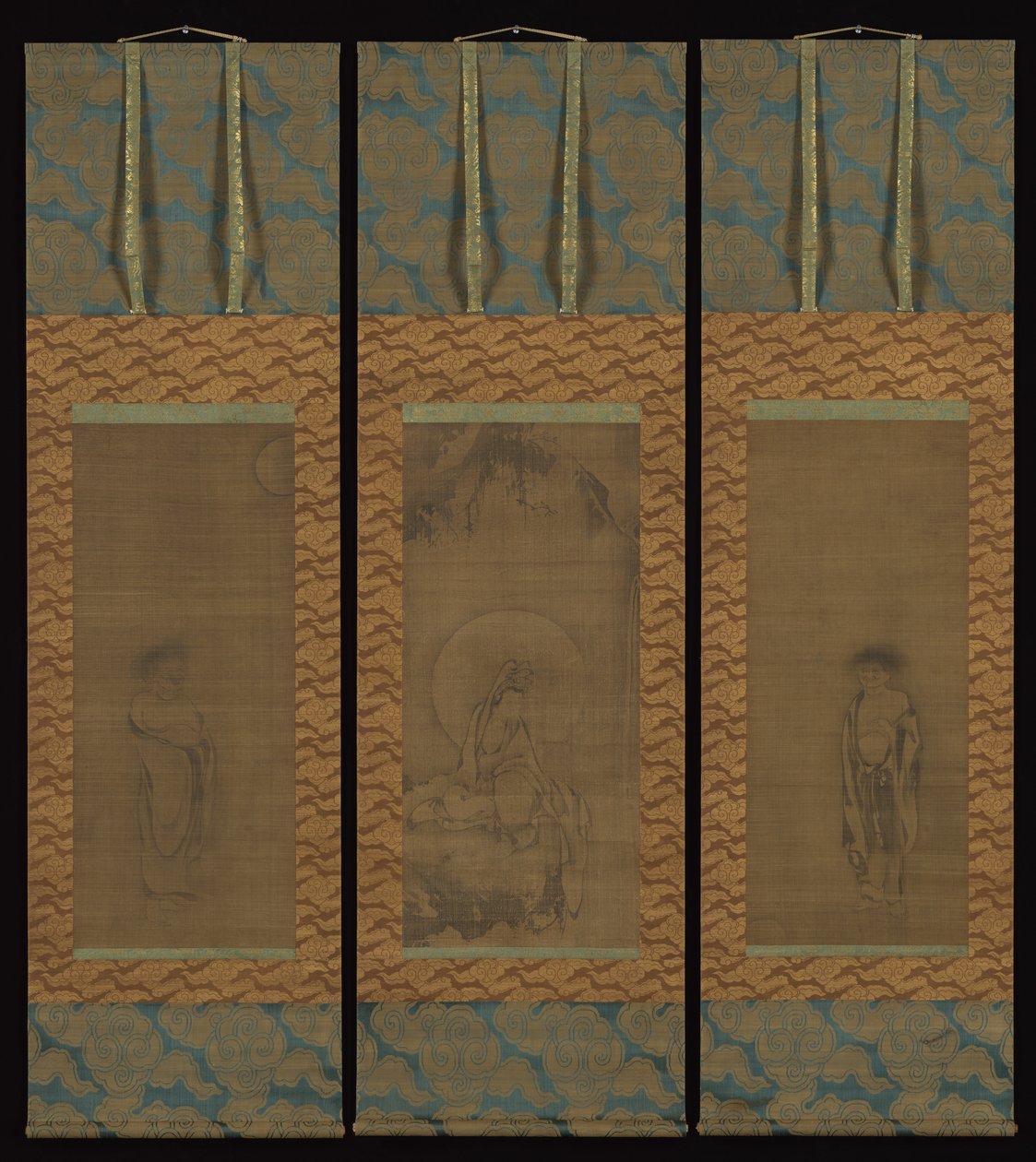 Hvidklædt Guanyin med Hanshan og Shide, 1300-tallet. af Unbekannt