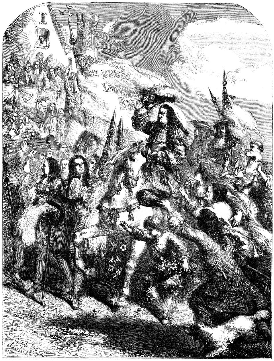William III på vej ind i Exeter af Unbekannt