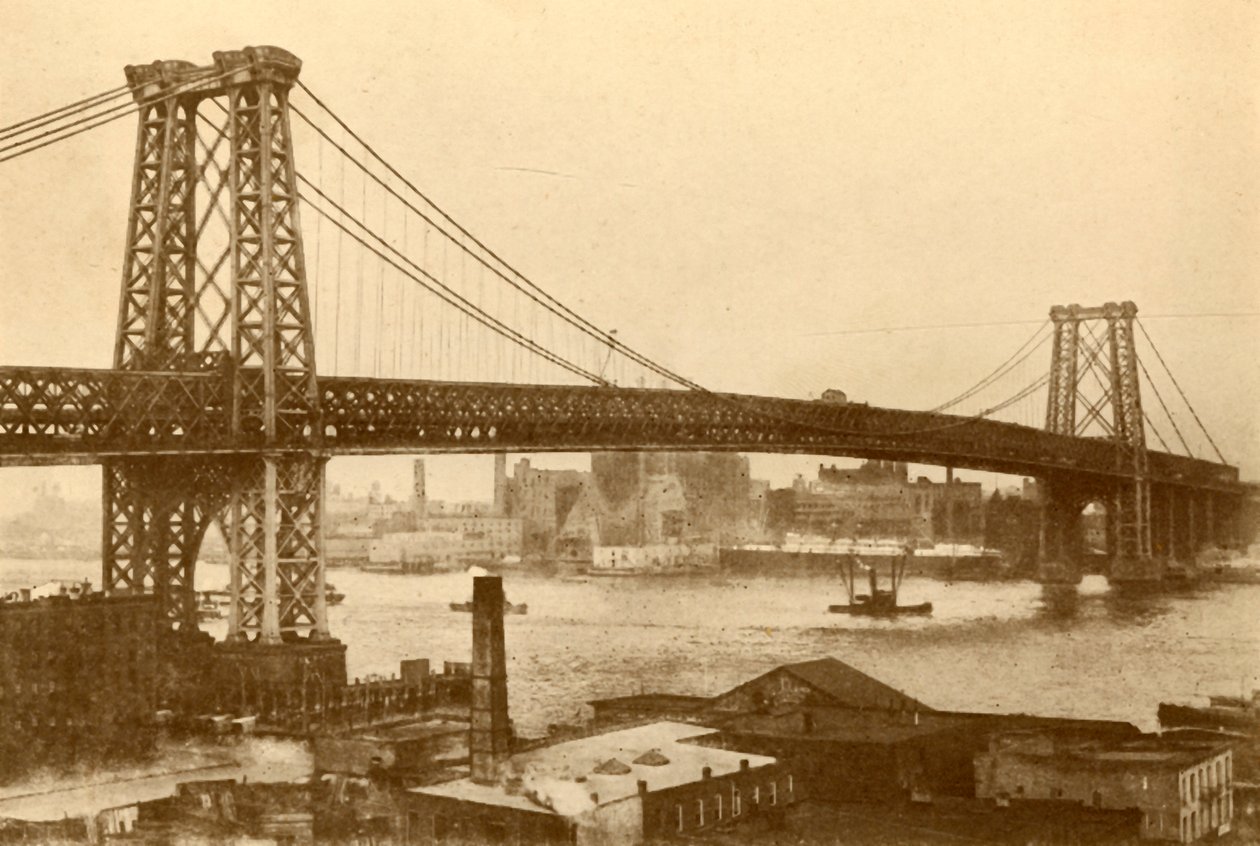 Williamsburg Suspension Bridge, New York, c1930. af Unbekannt