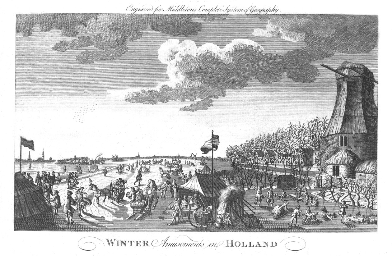 Vinterforlystelser i Holland, c1760 af Unbekannt