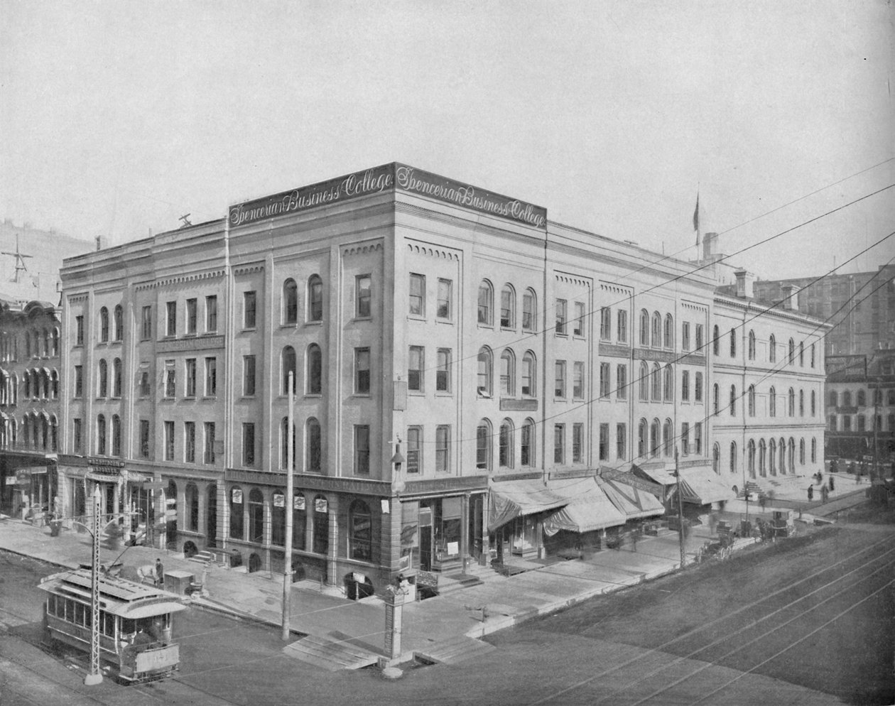Wisconsin Street og Broadway, Milwaukee, Wisconsin, c1897. af Unbekannt