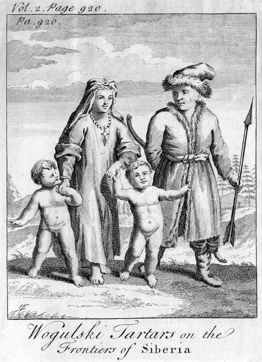 Wokulski-tatarer på Sibiriens grænser, c1740 af Unbekannt