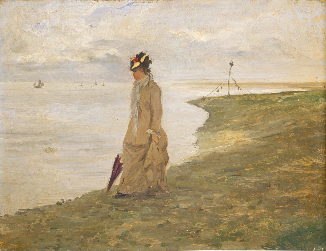 Kvinde ved havet, 1800-tallet. af Unbekannt