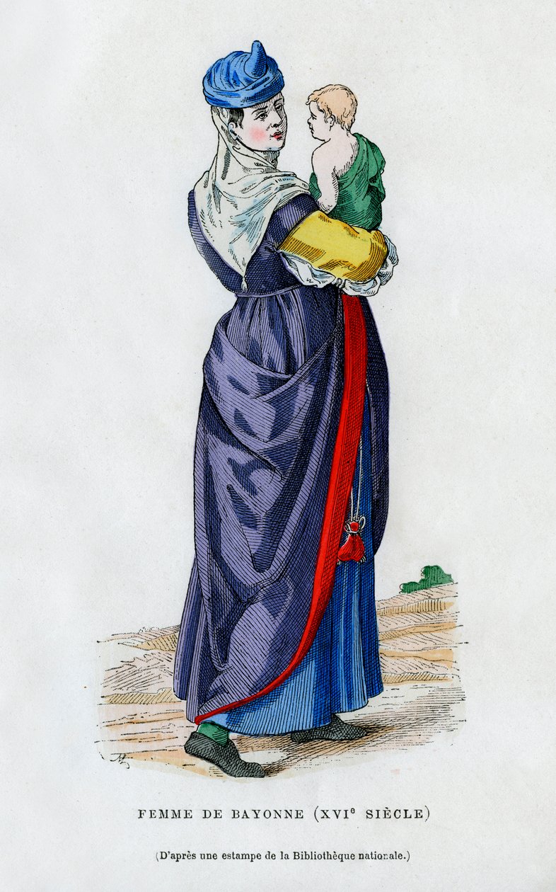 Kvinde fra Bayonne, Frankrig, 1500-tallet 1882-1884 af Unbekannt