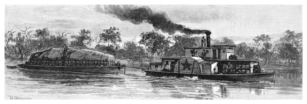 Uldpram på River Darling, Australien, 1886 af Unbekannt