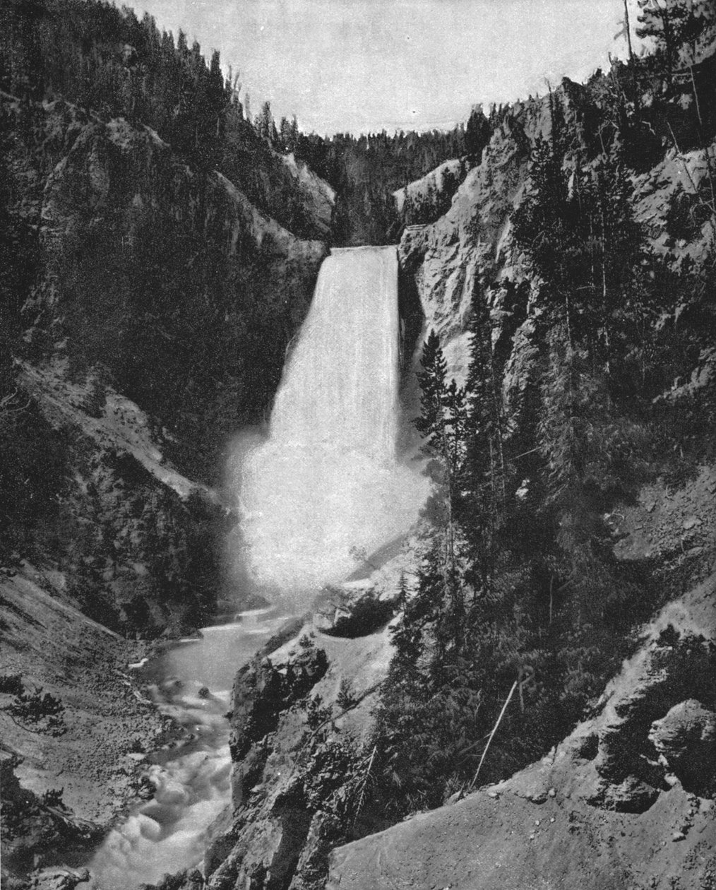 Yellowstone Falls, Wyoming, USA, ca. 1900. af Unbekannt