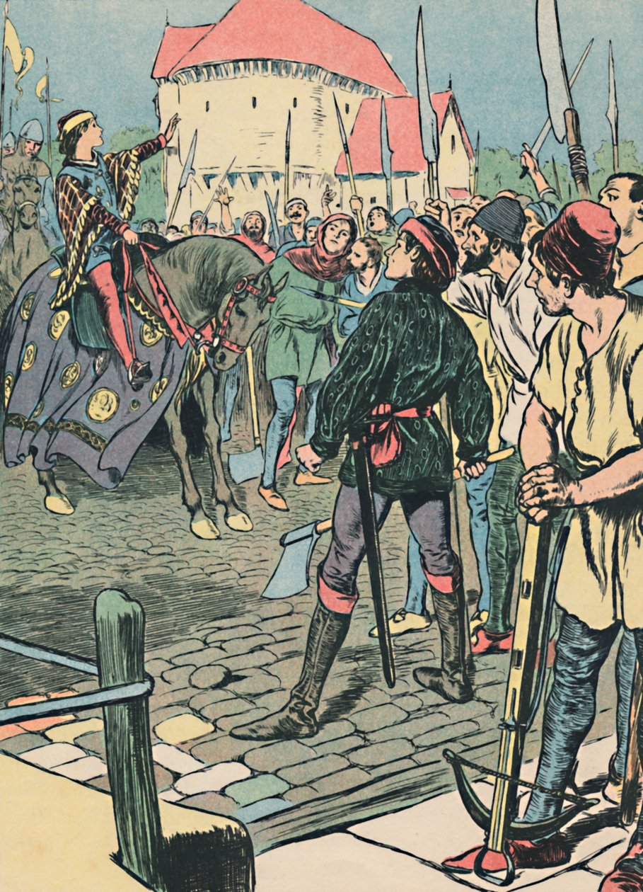 Den unge kong Richard Quells the Rebellion, c1907 af Unbekannt