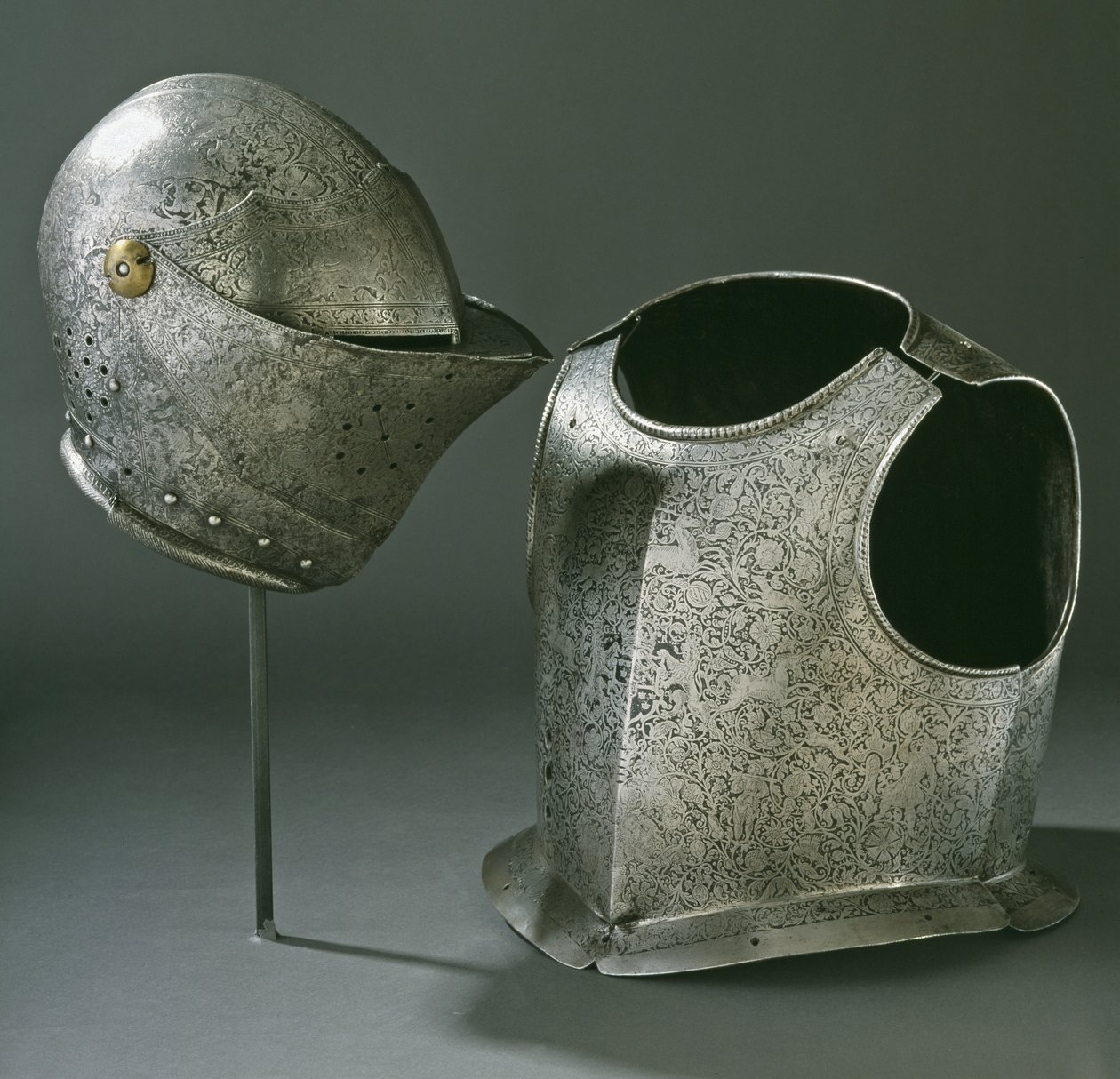 Hjelm og rustning, ca. 1620 (stål) af Unbekannt Unbekannt