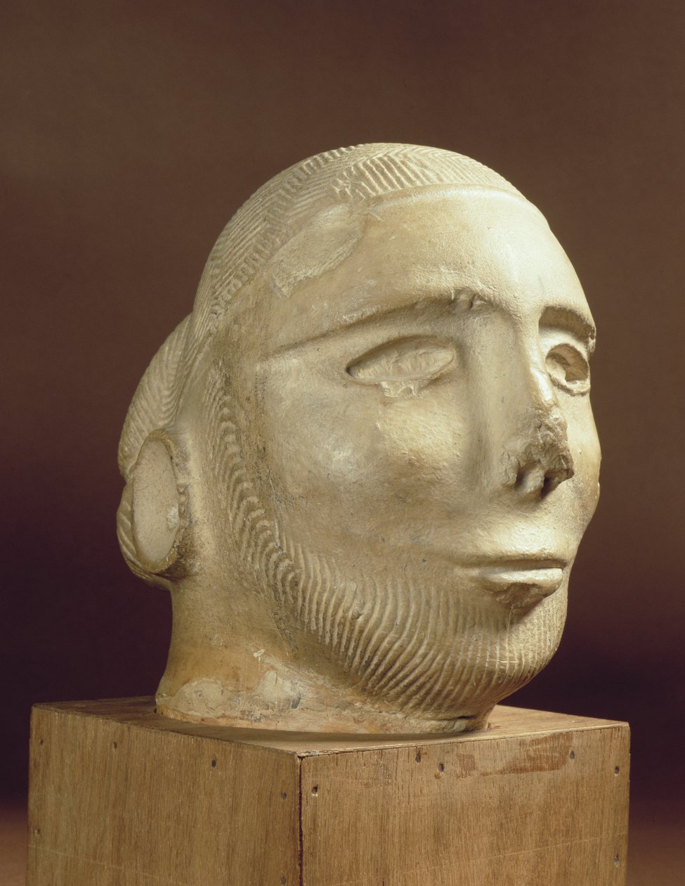 Steatit portræthoved, Mohenjodaro, 2300-1750 f.Kr af Unbekannt Unbekannt