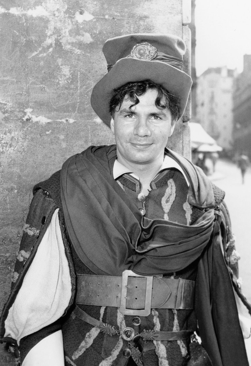 Den franske skuespiller Michel Galabru på The Conservatoire of Theatre juli 1950 af Unbekannt Unbekannt