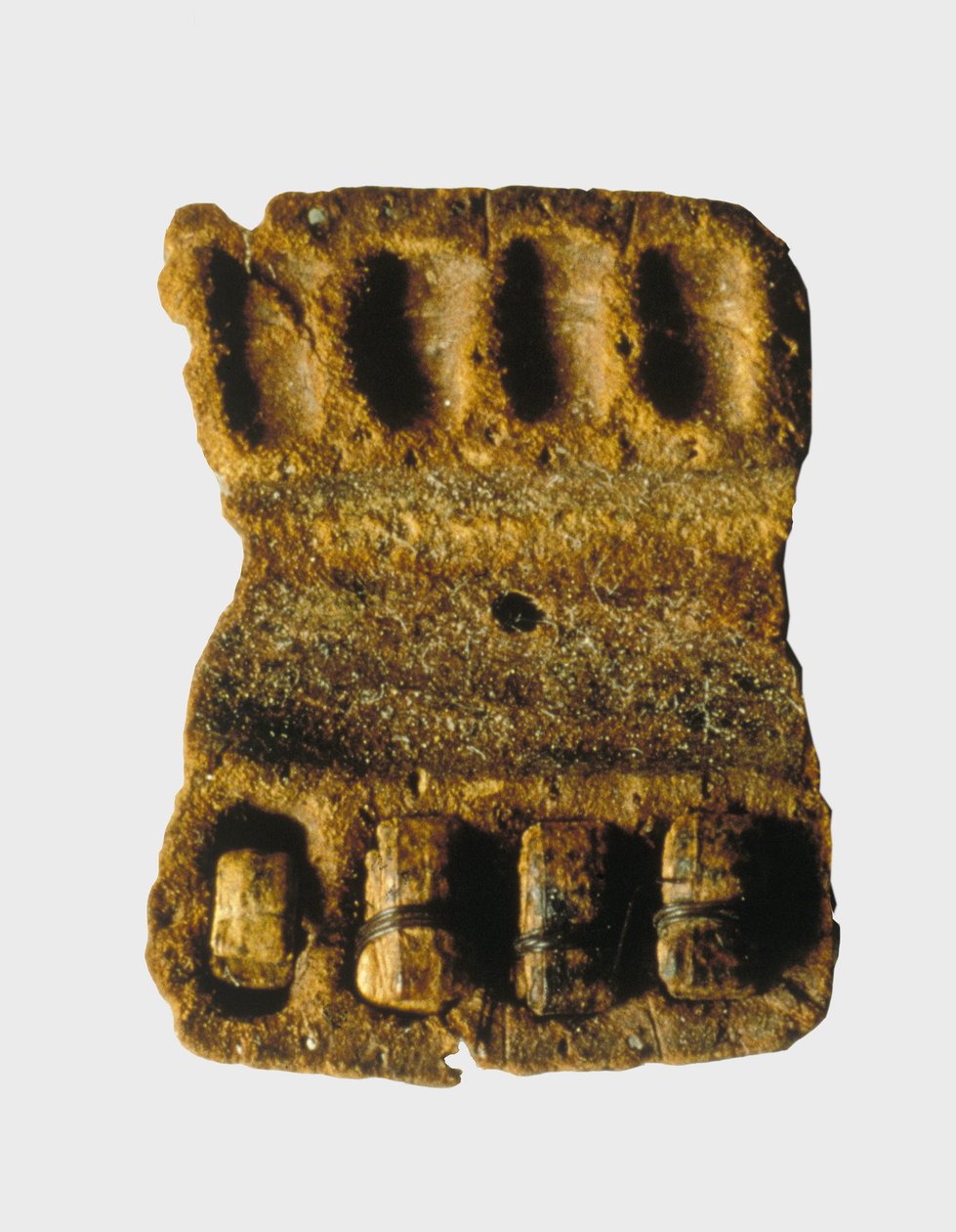 Phylactery i deres originale læderæske, Qumran Caves af Unbekannt Unbekannt