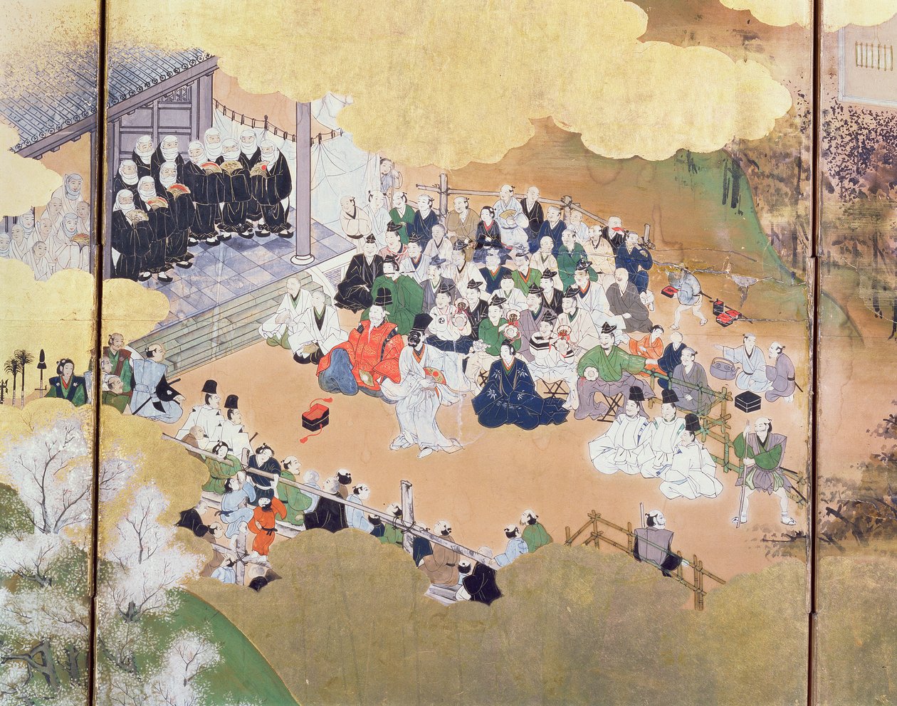 Scener af byliv under "Bakufu"-regeringen, fra en forestilling af Noh Drama, Tosa School, 1800, japansk, af Unbekannt Unbekannt