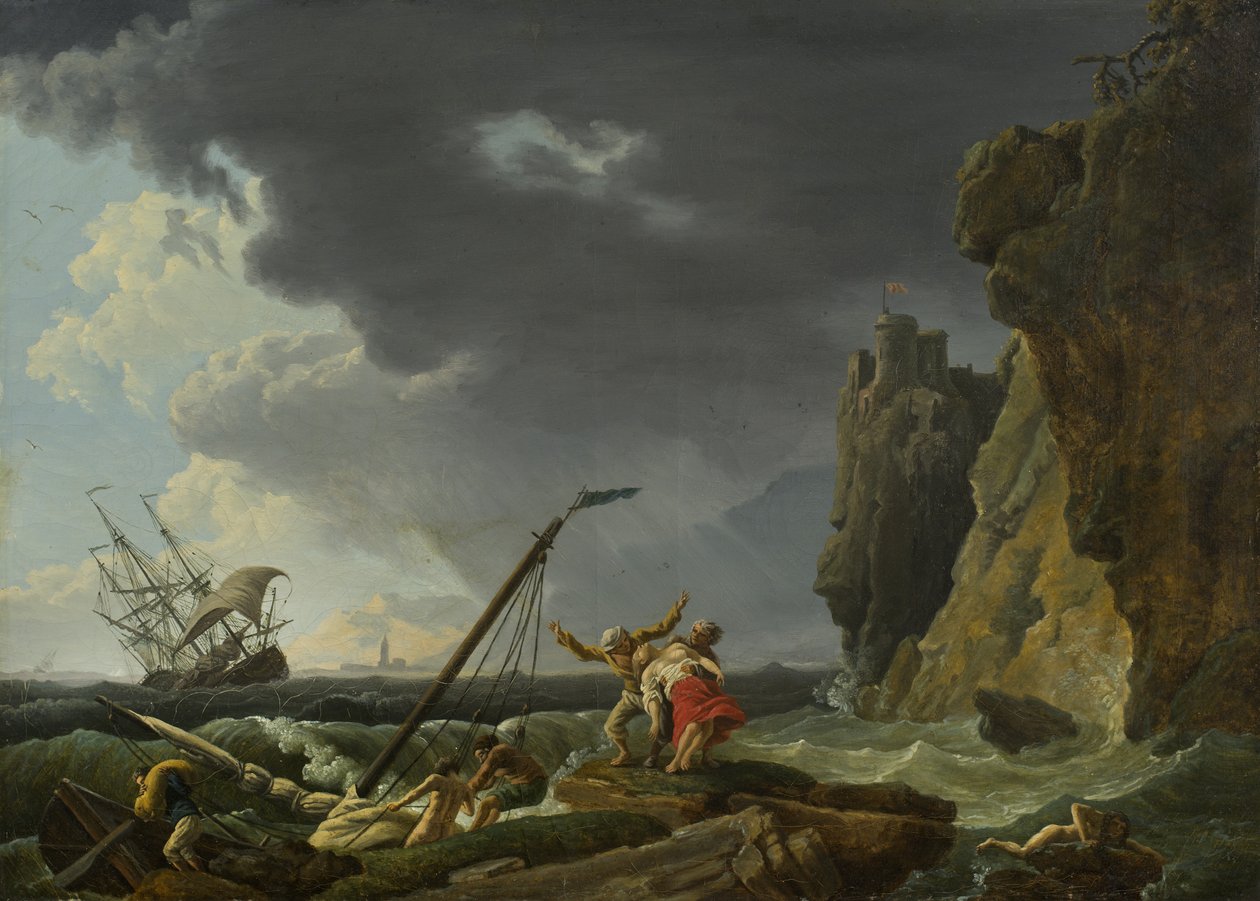 Forlis ud for en Rocky Coast, udateret af Unbekannt Unbekannt