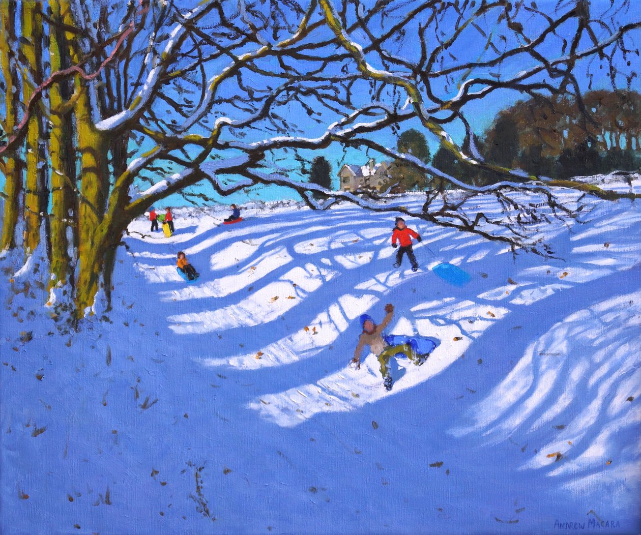 Slæde ned ad kløften, Dam Lane, Ashbourne, 25x30", af Unbekannt Unbekannt