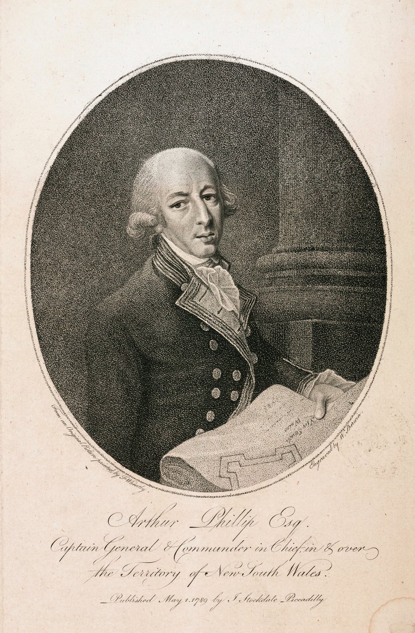 Arthur Phillip, britisk flådekommandant, c 1789 af Unbekannt