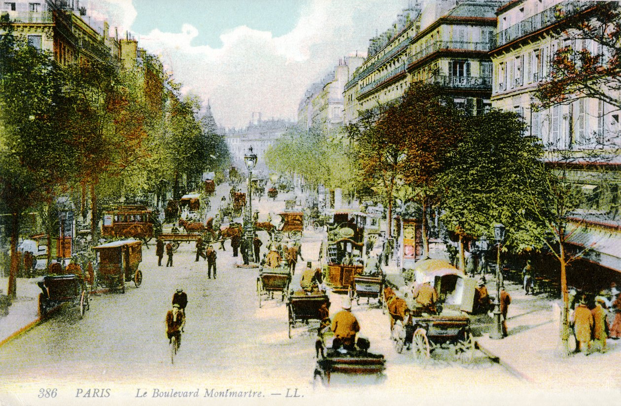 Boulevard Montmartre, Paris, ca. 1900 af Unbekannter Künstler